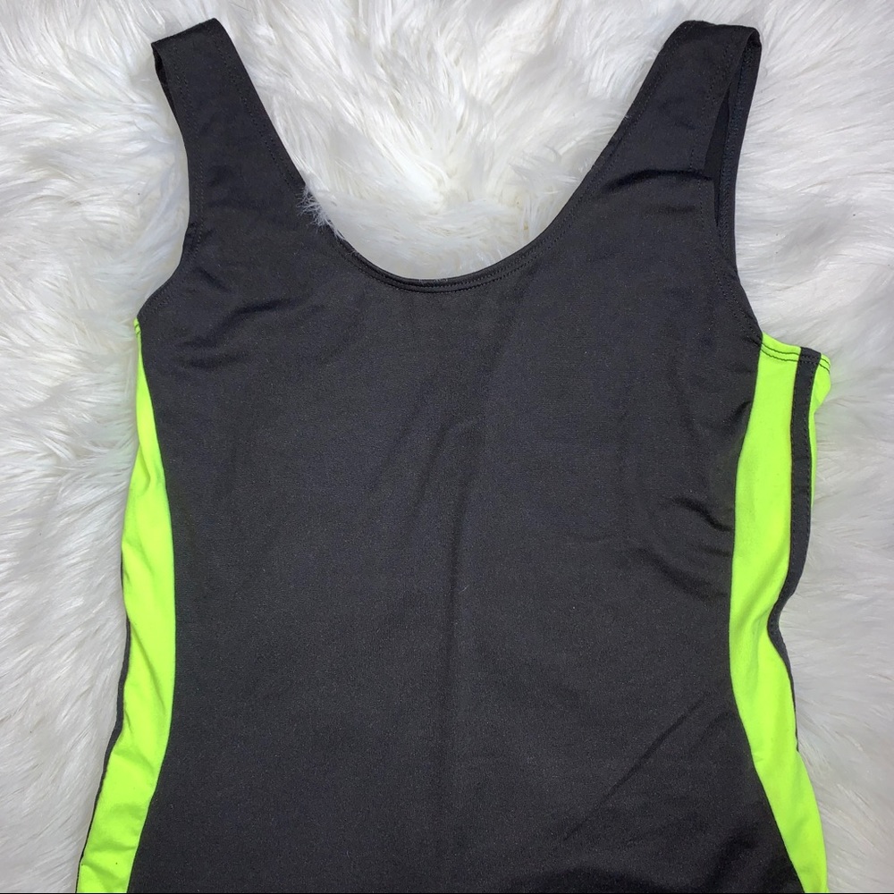 Neon green/ black romper 💚